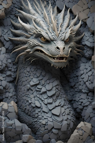 Amazing Detailed Dragon Illustration Render