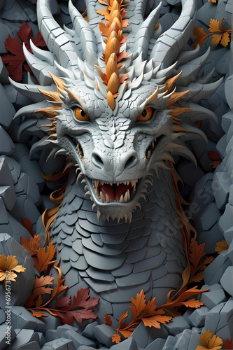 Amazing Detailed Dragon Illustration Render © Brandon