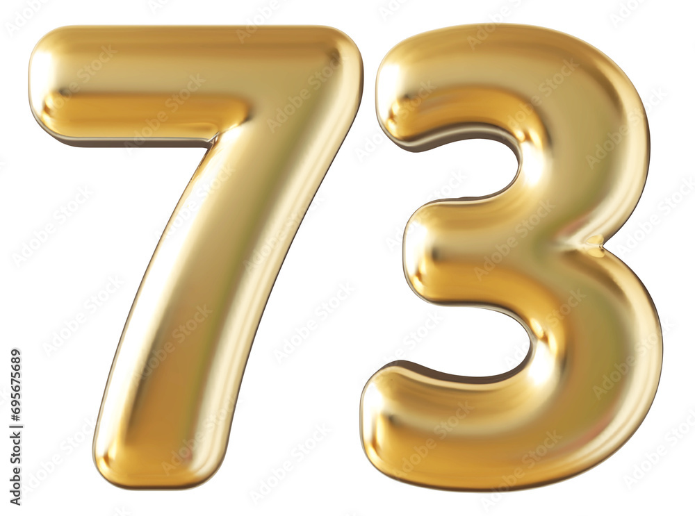 Number 73 gold 3d render Number 73 gold 3d render