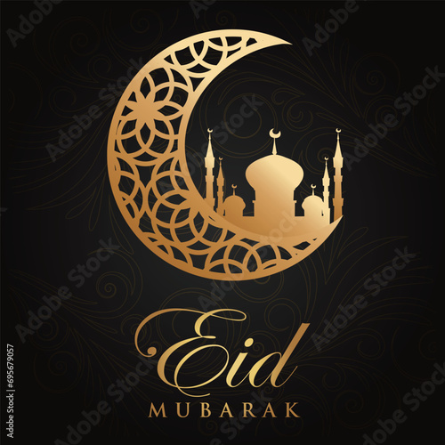 Ramadhan Eid Mubarak background greeting card