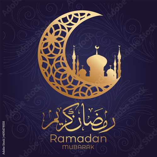 Ramadhan Eid Mubarak background greeting card
