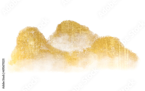 watercolor oriental painting abstract ink landscape golden mountain with fog .traditional chinese painting. asia art style.png. 
