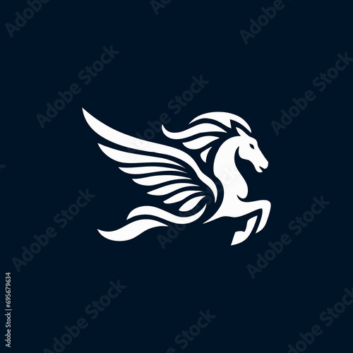 Flying horse logo design inspiration template