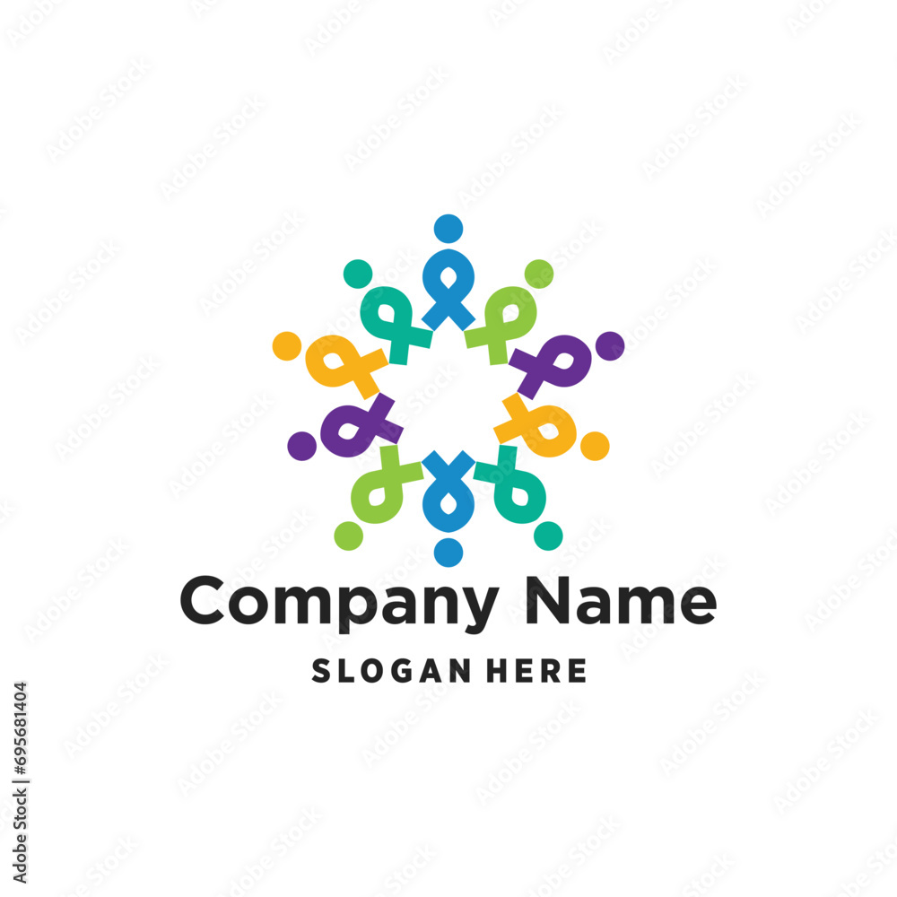Vector community logo design with modern creative style Vector community logo design with modern creative style