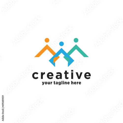 Vector community logo design with modern creative style