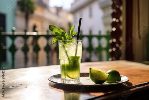 Sip the Spirit of Havana: Fresh Mojito from Cuba, Blending Lime, Mint, and Rum - A Classic Cuban Drink for an Authentic Tropical Experience.