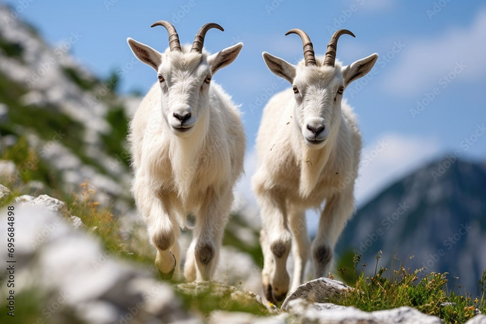 Wildlife Among Giants: Explore Naranjo de Bulnes, Where Mountain Goats Roam Freely Amongst the Asturian Mountains, Adding to the Scenic Beauty of Spain's Picos de Europa.