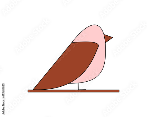 Pet veterinarian icon element. Veterinary doctor treating animal. Pink love bird. Idea of pet care. Animal medical treatment. Vet and pet vector flat illustration.