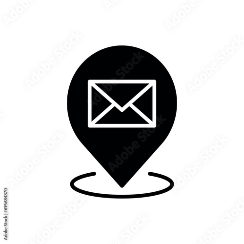 Free Download Map pointer icon vector illustration. Post office pin on isolated background. Envelope icon with location pin. - GFXLoad