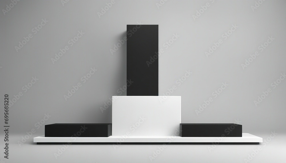 Minimalist display podium in white room. 3D rendering. Minimalist display podium in white room. 3D rendering.