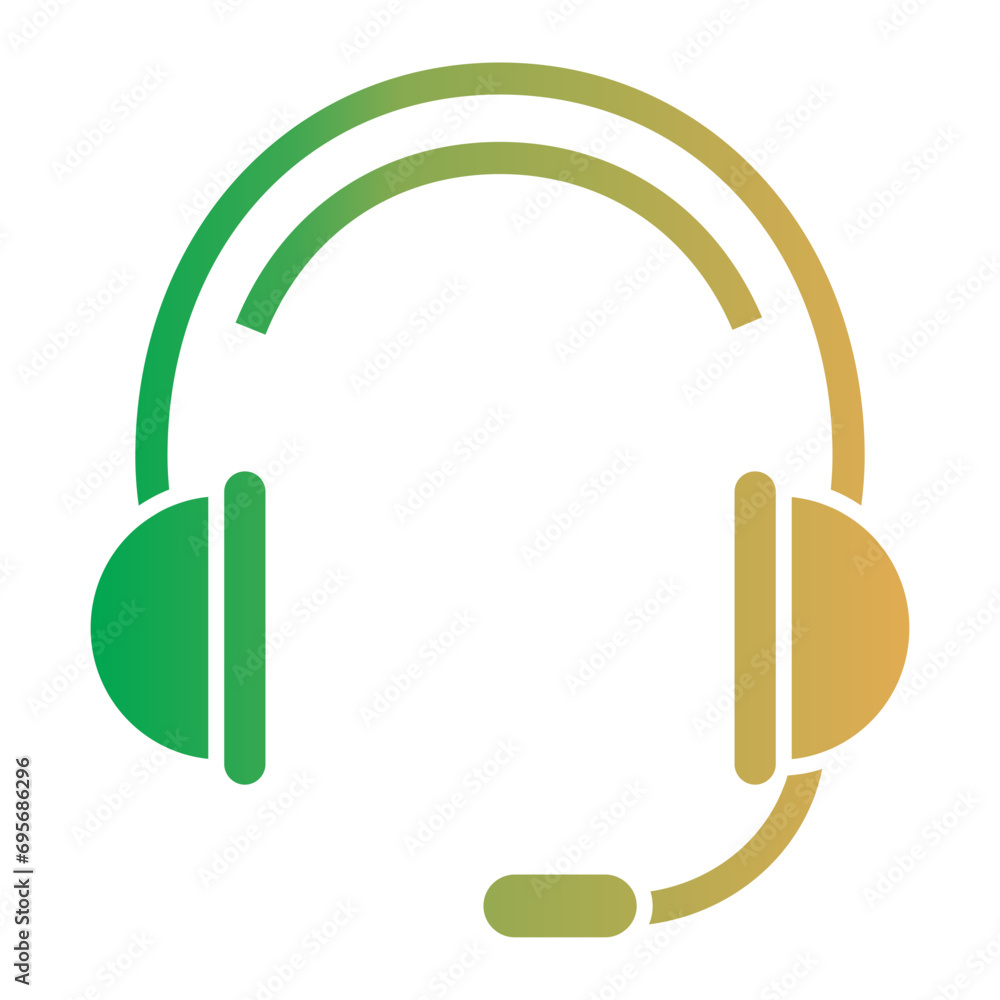 headphones icon illustration on flat gradient style headphones icon illustration on flat gradient style