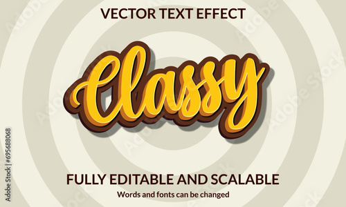 Classy 3D editable text effect typography vector template