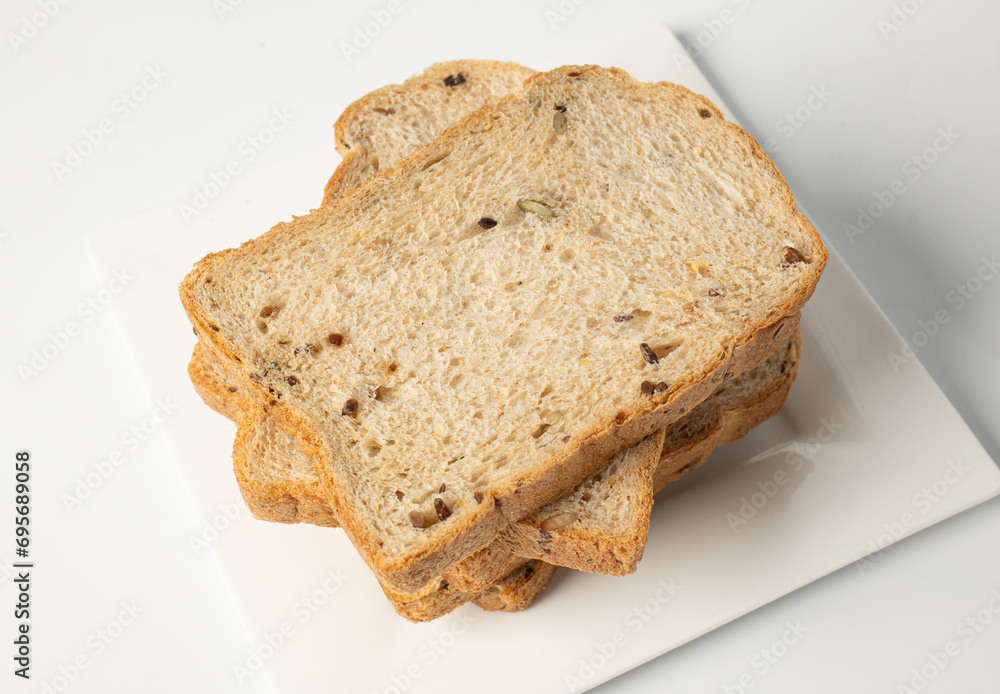 Sliced Bread isolated on a white background, bakery concept Sliced Bread isolated on a white background, bakery concept