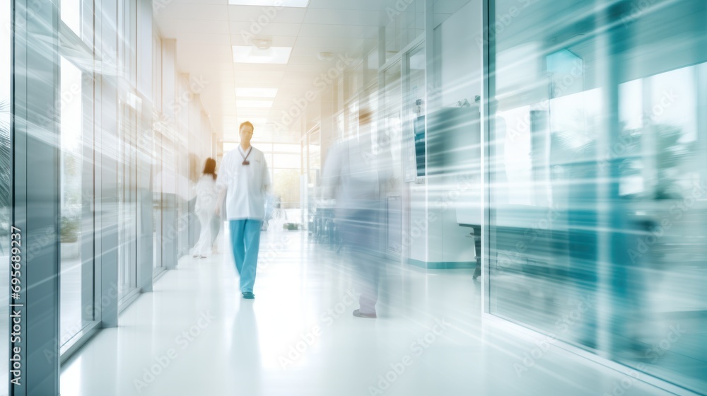 abstract blurred image of doctor and patient people in hospital abstract blurred image of doctor and patient people in hospital