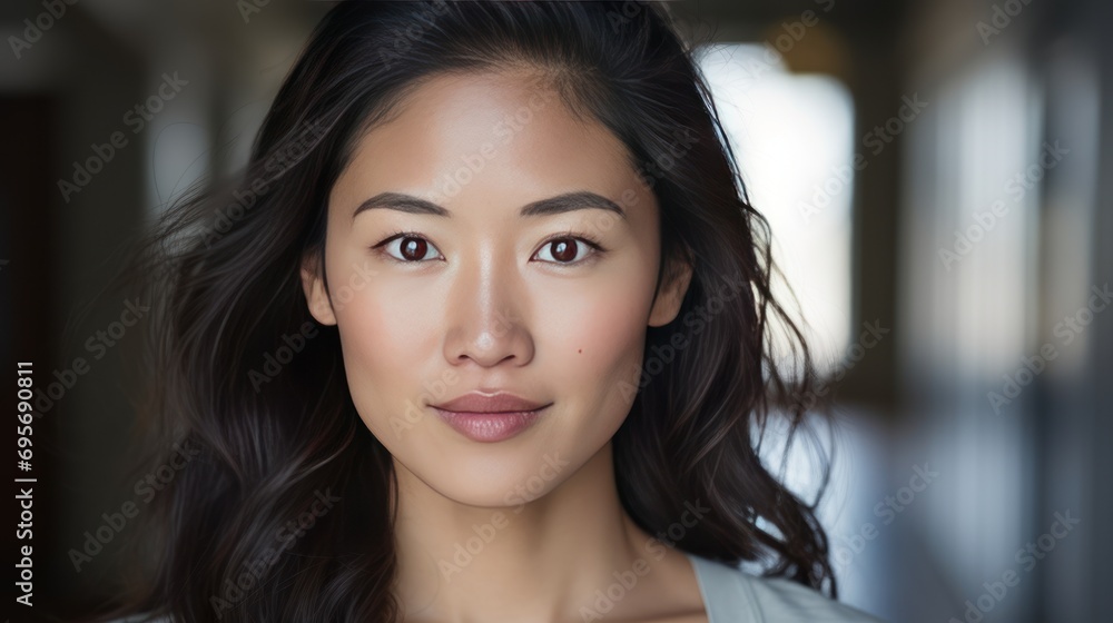 portrait of attractive, friendly-looking asian female office portrait of attractive, friendly-looking asian female office