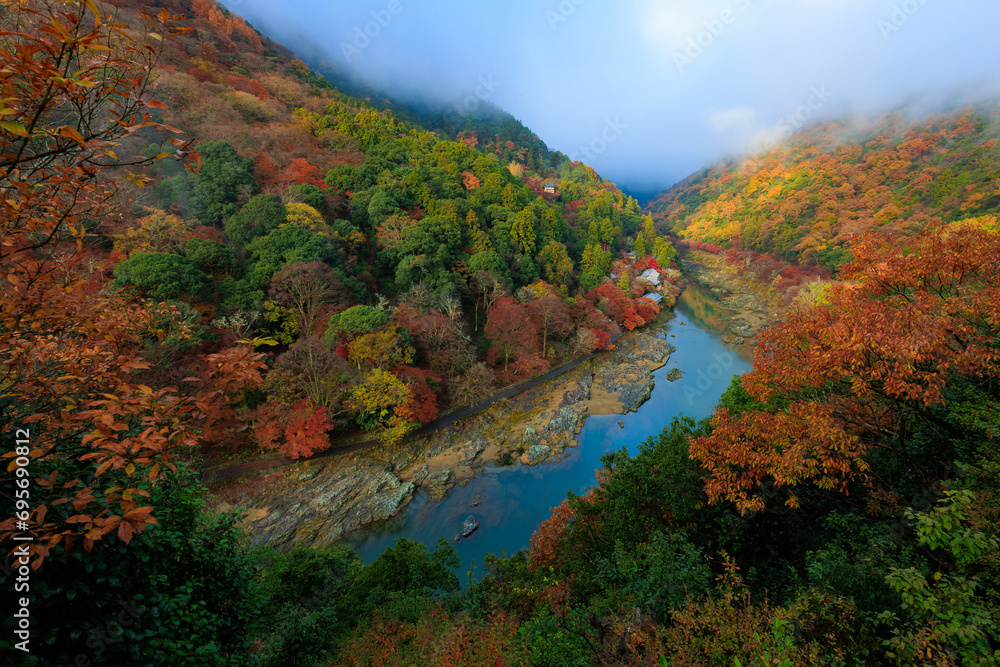 Colorful Japanese autumn landscape near Kyoto