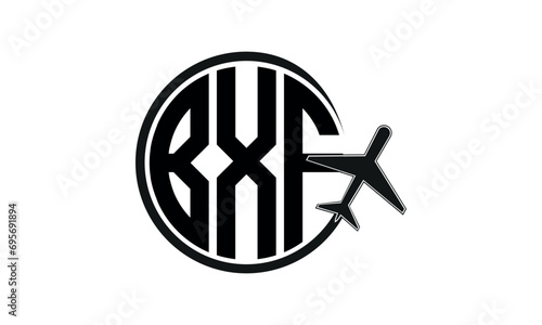 BXF three initial letter circle tour & travel agency logo design vector template. hajj umrah agency, abstract, wordmark, business, monogram, minimalist, brand, company, flat, tourism agency, tourist