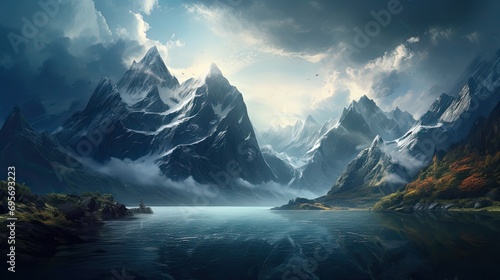 Mountains Surrounded By Water