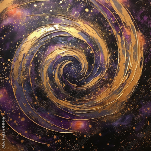 Galactic Elegance - Swirling Cosmos and Stardust