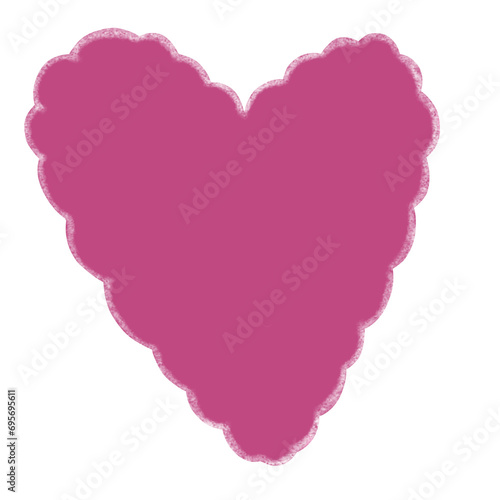 Heart Illustration Doodle With Cute Shape With Pink And White Line Colors That Can Be Used For Sticker, Icon, Decoration, etc. | Hand Drawn Heart Mother's Day And Valentine's Day