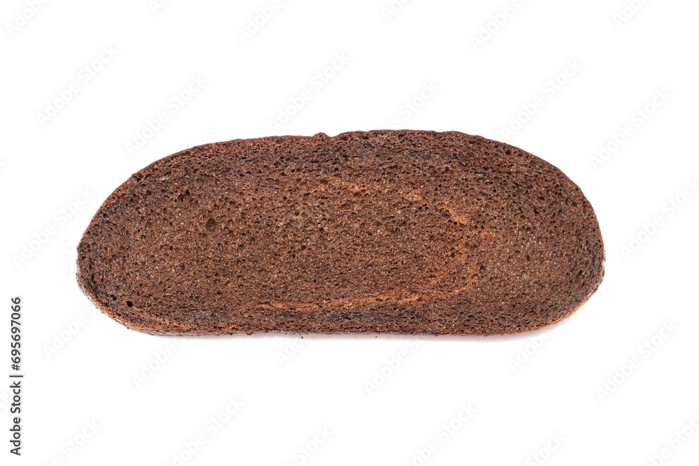 Crust of black bread on a white background Crust of black bread on a white background