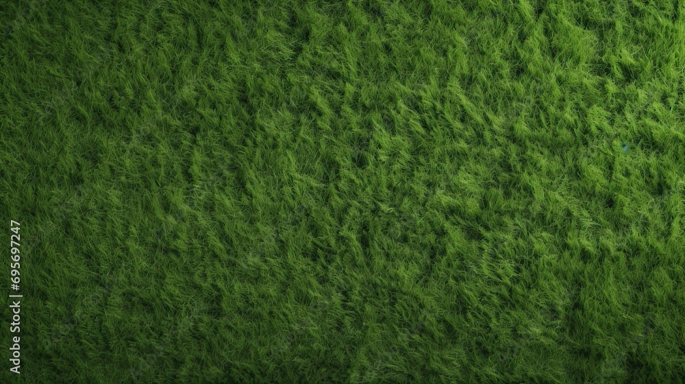 Top view of the green grass of a soccer field