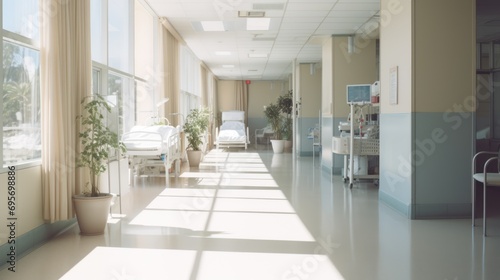 blurry hospital corridor with a luxurious and abstract design., © CStock