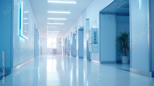 Blurred background  modern hospital bed  clean hospital