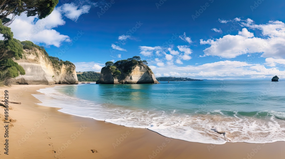 Cathedral Cove beach in summer