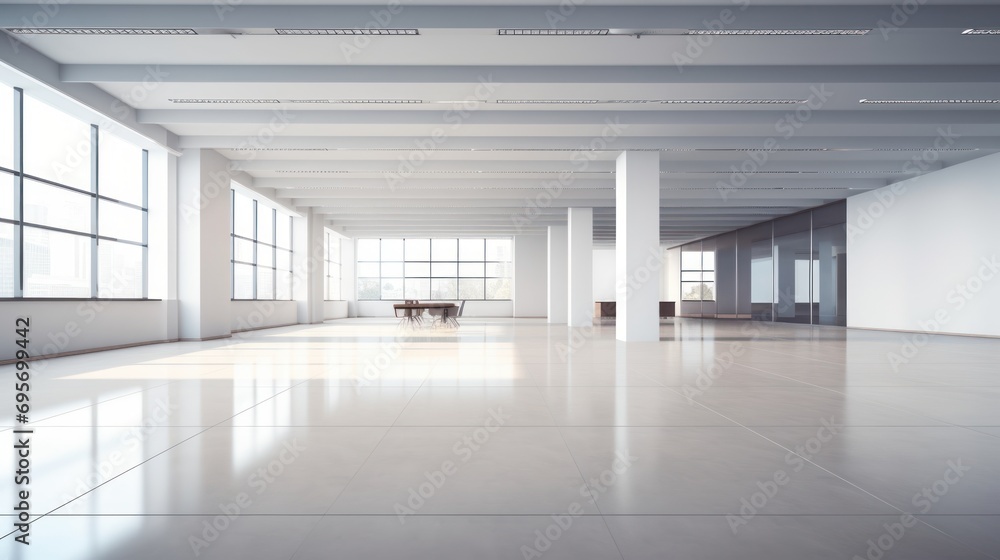 Empty office open space interior. Business conference company background,