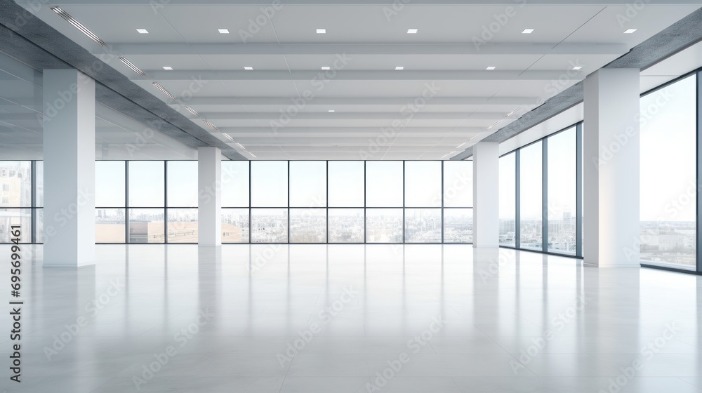 Empty office open space interior. Business conference company background,
