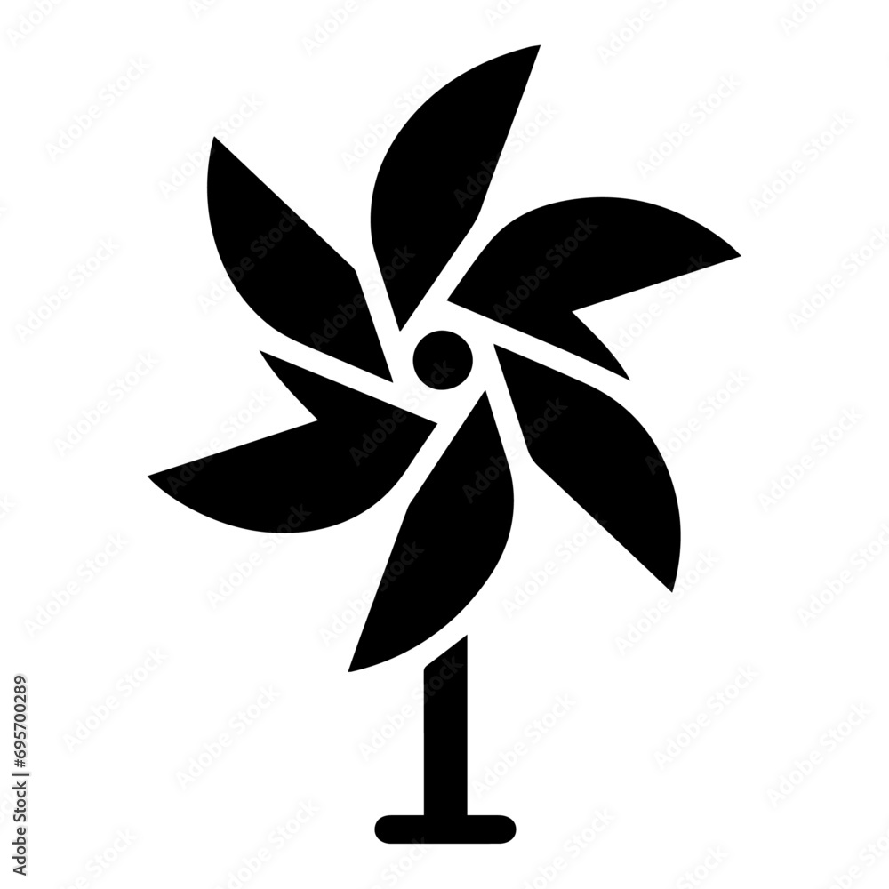 Minimal Pinwheel icon vector silhouette, white background, fill with black Minimal Pinwheel icon vector silhouette, white background, fill with black