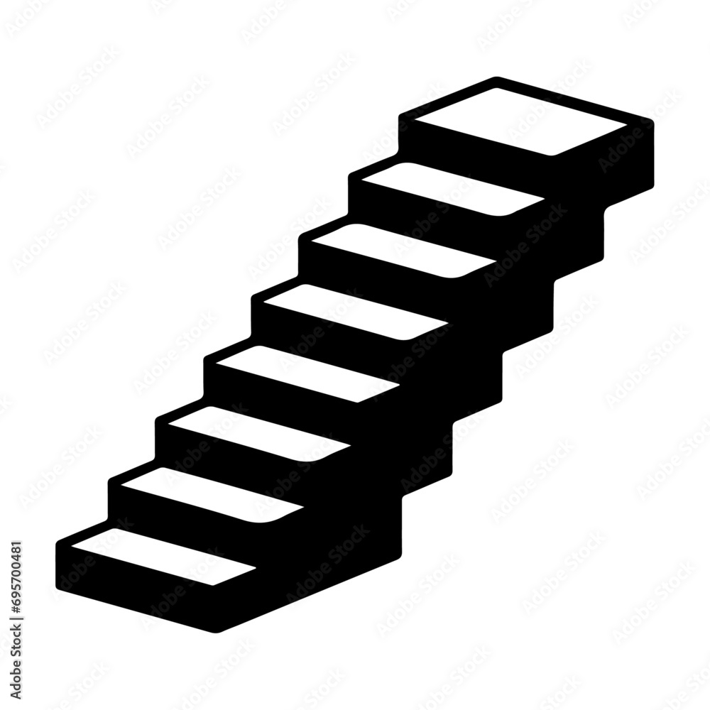 Staircase Icon vector silhouette black color, Stair case vector