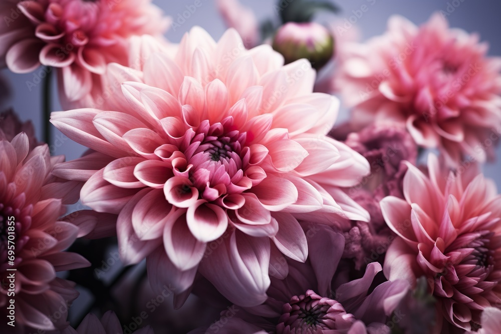 selective shot of beautiful pink flowers generative ai selective shot of beautiful pink flowers generative ai
