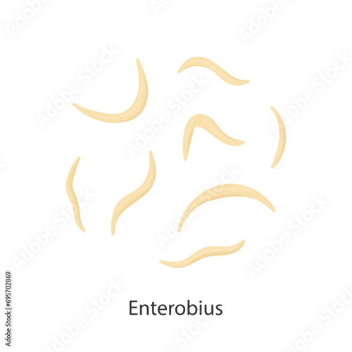 Parasites, worms, helminths in humans, cats, dogs. Hand drawing.