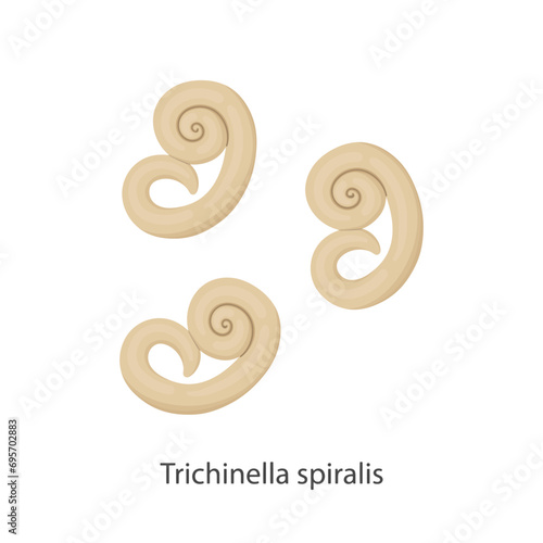 Parasites, worms, helminths in humans, cats, dogs. Hand drawing.