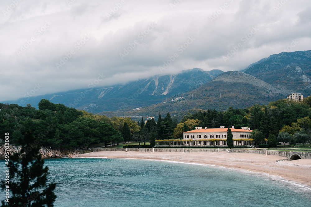 Deserted royal beach near Villa Milocer. Montenegro