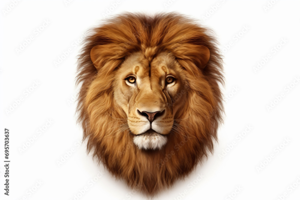 a lion head on a white background