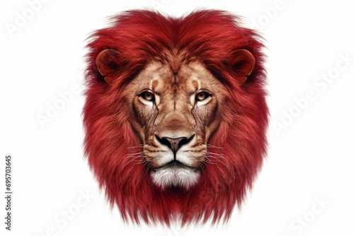 a lion s head with a red mane