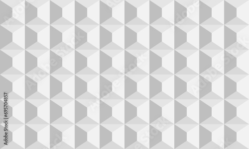 3D grey square seamless pattern. Vector Repeating Texture.