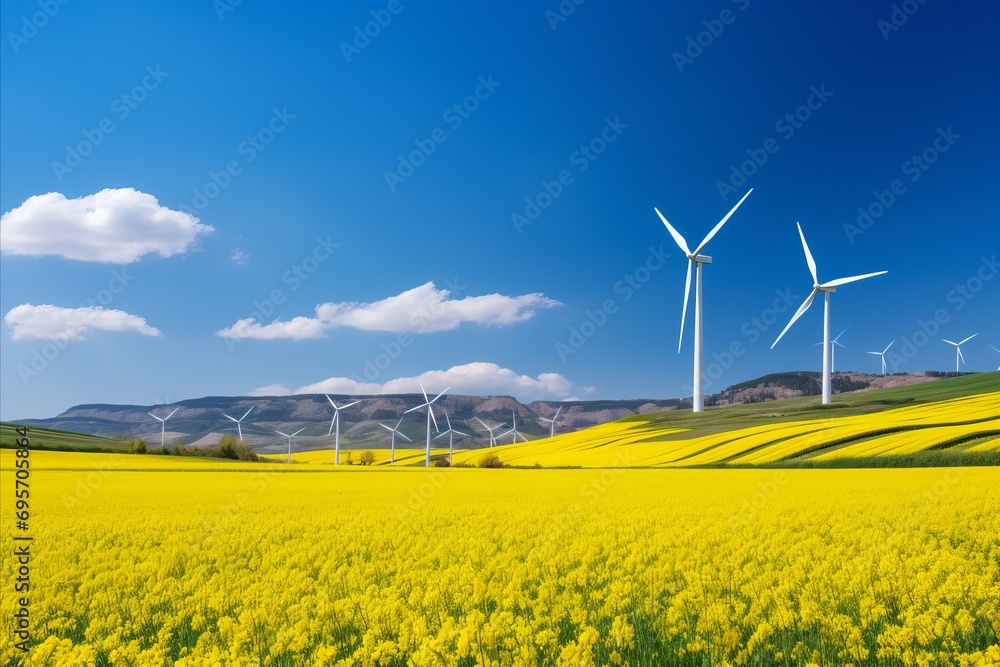 Wind Turbines Generating Renewable Energy for Sustainable Environmental Conservation