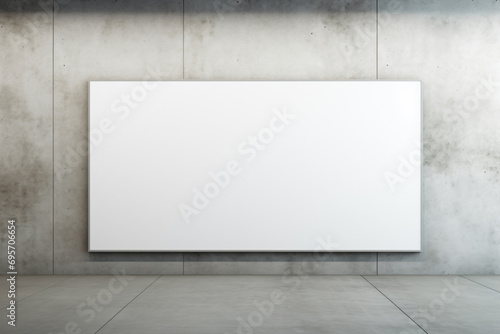 a blank white picture frame on a wall © onThKim