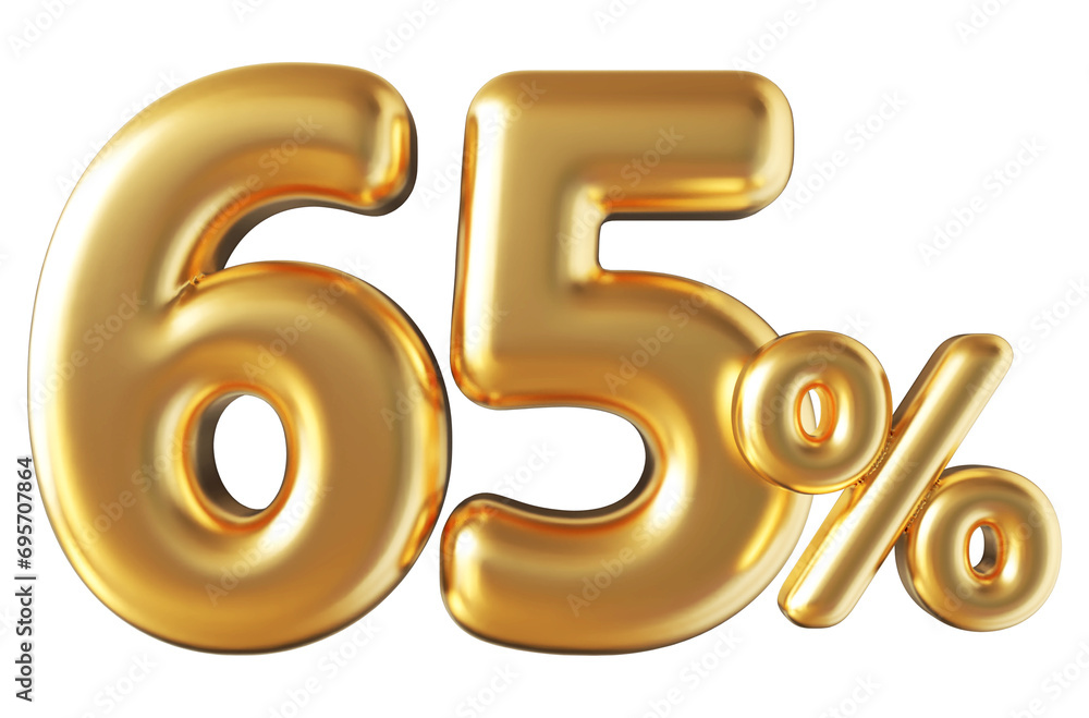 65 percent off sale gold 3d number render 65 percent off sale gold 3d number render