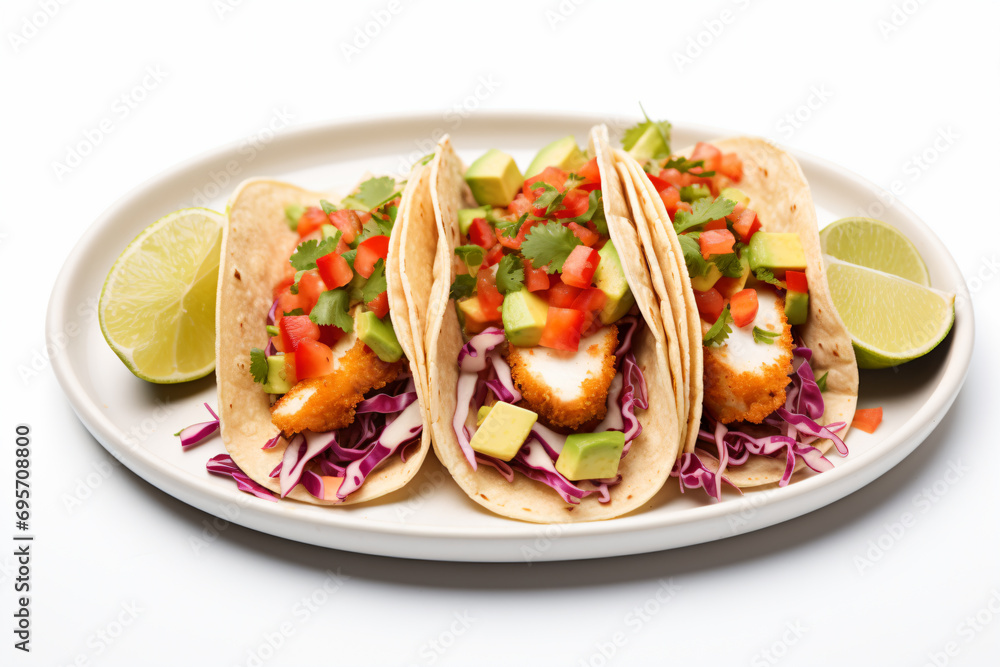 a plate of tacos with a lime wedge a plate of tacos with a lime wedge