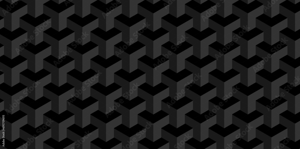 Abstract cubes geometric tile and mosaic wall or grid backdrop hexagon technology. Black and gray geometric block cube structure. Seamless geometric pattern grid backdrop triangle abstract background. Abstract cubes geometric tile and mosaic wall or grid backdrop hexagon technology. Black and gray geometric block cube structure. Seamless geometric pattern grid backdrop triangle abstract background.
