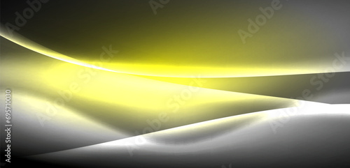 Neon-lit waves surge across background, mesmerizing dance of luminescence and motion. Dynamic backdrop captures essence of energy and modern aesthetics