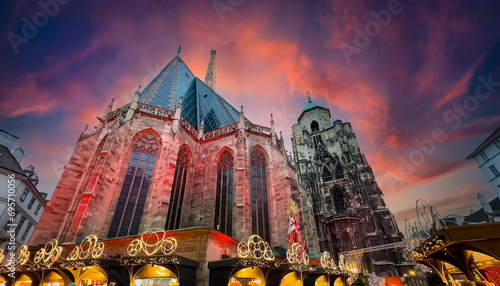 Photography The landscape city view in vienna skyline with St