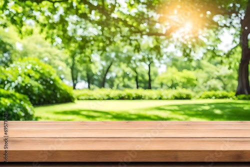 wooden bench in the garden