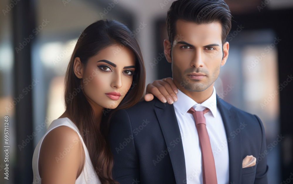 Young indian couple standing together Young indian couple standing together