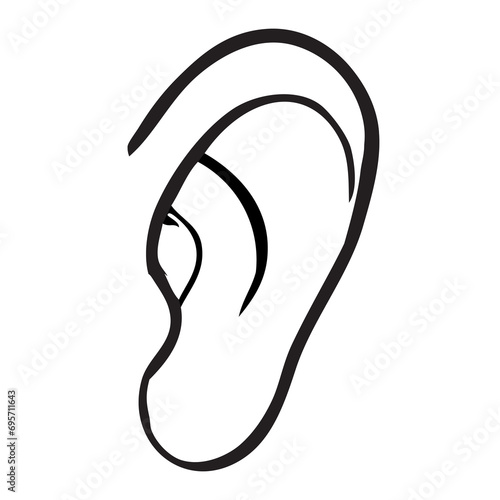 ear outline vector illustration